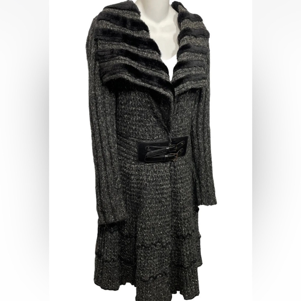 Milano Wool Mohair Blend Gray Cardigan Sweater Jacket M